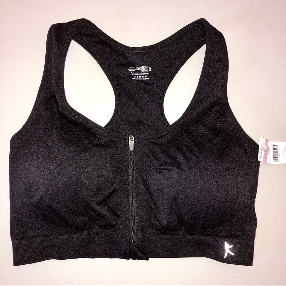 NWT Danskin Zip Front Sprts Bra